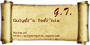 Gulyás Teónia névjegykártya